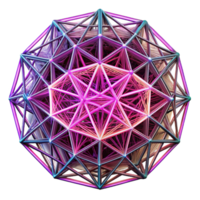 stunning creative A web of intricate, interconnected lines, forming a complex, abstract pattern, illuminated by a pulsating, neon light, geometric art style premium png