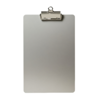 Plain silver clipboard with a clip, ideal for organizing papers in an office or classroom setting during the day, Brown clipboard with clip at the top for papers png