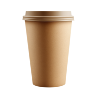A brown paper cup for coffee, perfect for takeout, isolated on a transparent background for a clean presentation, paper cup for coffee isolated on transparent background png
