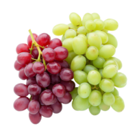 Fresh red and green grapes arranged together against a clean transparent background for a vibrant visual display, red and green grapes in transparent background png