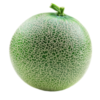 Fresh green melon isolated on a transparent background showcasing its textured rind and natural color, Melon isolated on transparent background png