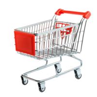 Empty shopping cart isolated against a clean transparent background, ready for use in a retail environment, Empty shopping cart isolated png