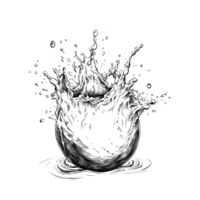 Water splash flowing from a hemisphere shape with dynamic motion and energy captured in a water effect setting, Water splash flowing out from hemisphere shape png