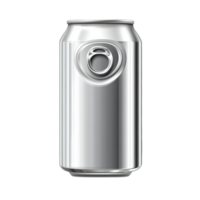 Top view of a shiny oblong aluminum can with a ring pull, showcasing its minimalist design and metallic finish, Oblong can with ring pull on transparent background.top view isolated on transparent png