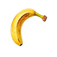 Fresh, ripe banana placed on a clean transparent background showcasing its vibrant yellow color, banana slice on transparent background png