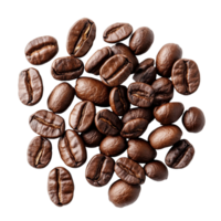 Coffee beans arranged on a transparent background showcasing their rich color and texture for a fresh brewing experience, coffee beans. isolated on a transparent background png