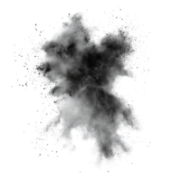Dynamic explosion of fine dust particles creating an abstract background effect, dust powder splatted background. dust powder explosion on transparent background. dust explode. png