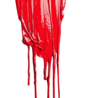 Dripping red paint streak on a clean transparent background, showcasing vibrant color and smooth texture, Dripping Red Paint Streak Isolated on transparent background png