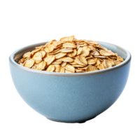 A bowl filled with oat flakes on a transparent background perfect for healthy breakfast ideas and snacks, Oat flakes in a bowl on transparent background png