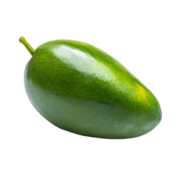 Fresh green mango isolated against a clean transparent background showcasing its vibrant, smooth skin and natural shape, green mango isolated on transparent background png