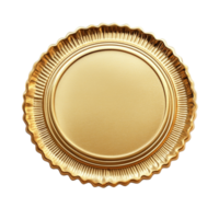 Elegant gold seal with scalloped edge, perfect for awards, certificates, or special celebration recognition, Gold seal with clipping path Stock Illustration png