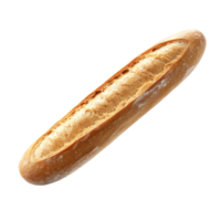 A freshly baked baguette floating against a soft transparent background in a minimalist setting, Baguette isolated png