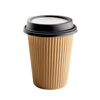 Takeout coffee cup with a black lid on a plain transparent background showcasing togo beverage options, Takeout coffee cup on transparent backgroundfile png