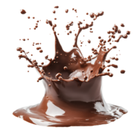 Rich chocolate splash isolated on transparent background highlighting dynamic movement and texture, Chocolate Splash Isolated on transparent background png