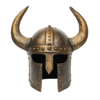 Viking helmet with prominent horns displayed against a transparent background, showcasing historical design elements, Viking Helmet with Horns on transparent background png