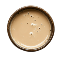 Nondairy coffee creamer in a round bowl with a smooth color on a transparent surface, Creamer, Coffee transparentner, Nondairy creamer in a bowl on transparent background png