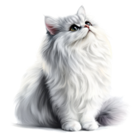 Elegant Persian cat with soft fur poses gracefully against a transparent background, showcasing its beauty and charm, Graceful Persian Cat on transparent background Elegant Feline png