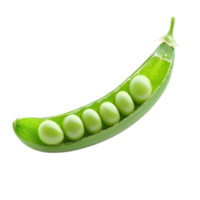 Fresh green pea pod with vibrant peas isolated on a clean transparent background for culinary use in recipes, pea isolated on transparent background png