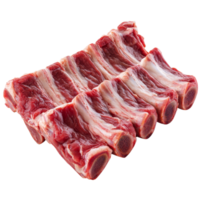 Fresco crudo Carne de cordero costillas aislado en un transparente antecedentes Listo para Cocinando o preparación en un culinario configuración, aislado Fresco crudo Carne de cordero costillas carne parte png