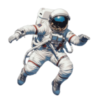 Astronaut floating in space gear against a clean transparent background illustrating isolation, Astronaut isolated on transparent background png