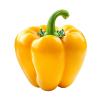 Vibrant yellow pepper isolated on a clean transparent background showcasing its fresh and appealing appearance, Sweet yellow pepper isolated on transparent background png