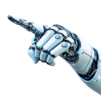 Android hand pointing gesture on a transparent background showcasing futuristic design elements, Android Hand Pointing Gesture on transparent background png