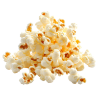 Freshly popped popcorn piled on a clean transparent background perfect for movie nights or snack cravings, Pop Corn isolated on transparent background png