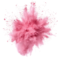 Vibrant pink powder explosion creates a dynamic visual effect against a transparent background, showcasing color and motion, pink powder pulver explosion isolated on transparent background png
