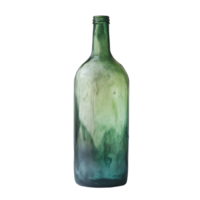 un sin tapa verde vaso botella soportes vertical en contra un llanura fondo, exhibiendo sus diseño y color, verde botella No gorra png