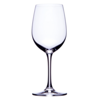 Elegant empty wine glass isolated on a clean transparent background, perfect for showcasing wine styles and dining settings, Empty wine glass. isolated on transparent background png