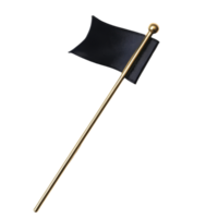 A small black flag pin on a pristine transparent surface displayed against a simple background for emphasis, flag pin on transparent backgroundfile png