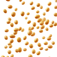 A cluster of floating soybeans isolated against a light background in a creative food concept design, Group of floating soybeans isolated png