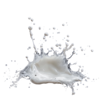 Dynamic splash of transparent liquid captured in action against a black background creating an artistic visual effect, Milk or transparent liquid splash png