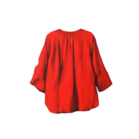A vibrant red smock displayed against a plain transparent background, highlighting its unique design and color, red smock on transparent background png
