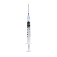 Empty syringe for injection lying on a clean transparent surface ready for medical use, empty syringe for injection on transparent background png