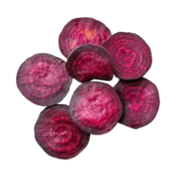 Fresh beetroot slices displayed on a transparent background showcasing their vibrant color and texture, slice beetroot vegetables on transparent background png