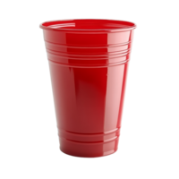 Bright red plastic cup isolated on a clean transparent background, perfect for parties and gatherings, Red Plastic Cup isolated on transparent background png