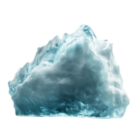 A stunning iceberg captured against a crisp transparent background highlighting its unique shape and icy textures, Iceberg on transparent background png