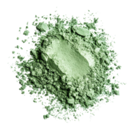 Green powder heap on a transparent background, showcasing its fine texture and vibrant color for culinary or health use, green powder heap isolated on transparent background png