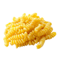 Macro view of yellow macaroni pasta on a transparent backdrop showing texture and shape details, macro macaroni isolated on transparent background png