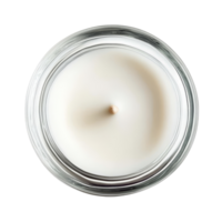 The transparent candle rests inside a clear glass holder, illuminated by soft light and set against a stark transparent background, candle in glass holder isolated on transparent backgroundfile , top png