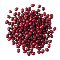 A pile of adzuki beans isolated on a clean transparent background showcasing their rich color and unique shape, Pile of adzuki beans isolated png