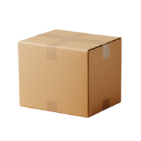 Cardboard box placed on a transparent background showcasing its natural packaging design in simple, minimalist style, Cardboard Box Open and Closed On transparent background png
