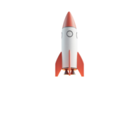 A rocket launches into space, representing innovation in business and tech startups, A rocket going to the moon, Business startup and business growth concept png