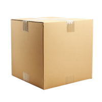 Closed cardboard box isolated on a transparent background for packaging, shipping, or storage activities in a simple, clean setting, Closed cardboard box isolated on transparent background png