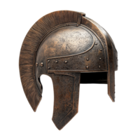 Ancient gladiator helmet featuring detailed craftsmanship against a transparent background, gladiator helmet isolated on transparent background png