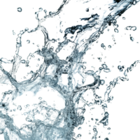 Dynamic splash of flowing water isolated on a transparent background capturing energy and movement in various shapes, Flowing water splash isolated png