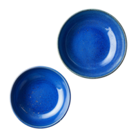 A blue plate and matching bowl are positioned on a transparent surface, highlighting their sleek design, blue plate and bowl on transparent background png