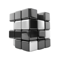 Geometric arrangement of black and transparent cubes in a threedimensional composition creating a modern visual design, Cubes isolated Stock Illustration png
