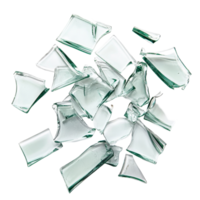 Pieces of broken glass scattered on a transparent background creating a transparentlike effect, broken glass pieces isolated on transparent background png